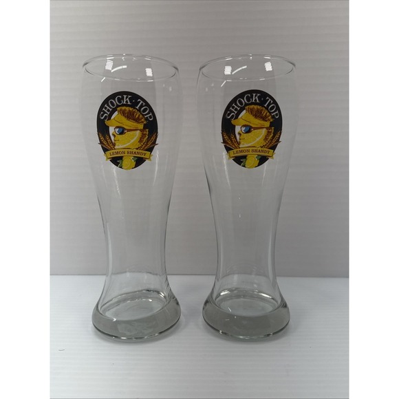 Shock‎ Top Lemon Shandy Beer 16 oz Pilsner Glasses - Set of 2, Great Shape - Picture 1 of 4